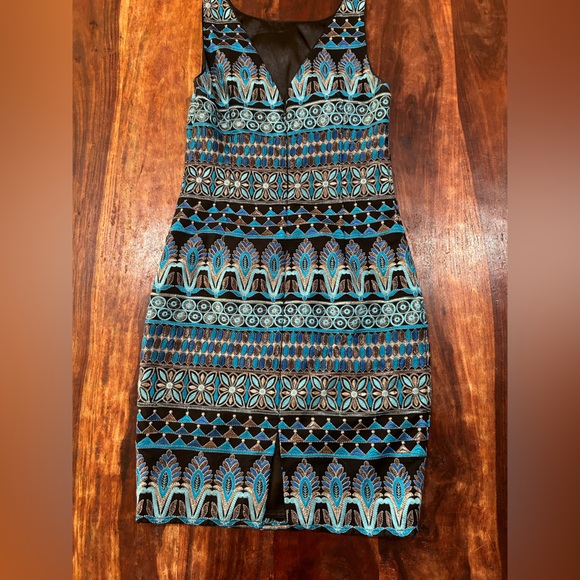 Inc international concepts sleeveless sheath dress blue, silver and black - Picture 4 of 9